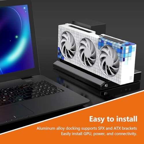 Dpofirs External Gpu Enclosure, GPU Enclosure for Thunderbolt 3 Laptops, USB4 40Gbps External GPU Dock Station, Compatible with PCIe, with TB RJ45 M.2 NVMe Interface, for Laptop Gaming