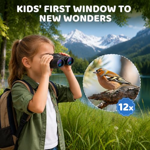 20x25 Black Compact Binoculars for Adults, HD Waterproof Binocular with Easy Focus, Small Binoculars for Travel, Bird Watching and Concerts