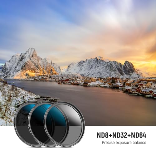NEEWER 72mm ND Filter Set, ND8/32/64 (3/5/6 Stops) Multicoated Neutral Density Camera Lens Filter Photography Accessories with Storage Case & Cleaning Cloth, 3 Packs