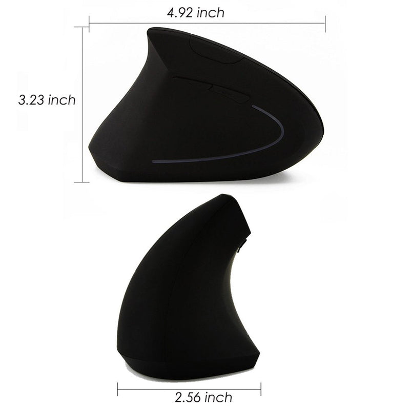 Left-Handed Mouse,2.4G Wireless Vertical Ergonomic Optical Mouse Portable Office Gaming Cordless Mice with USB Receiver for PC Laptop Computer Desktop,800/1200/1600DPI 6 Buttons,Breathing LED Light Black 1