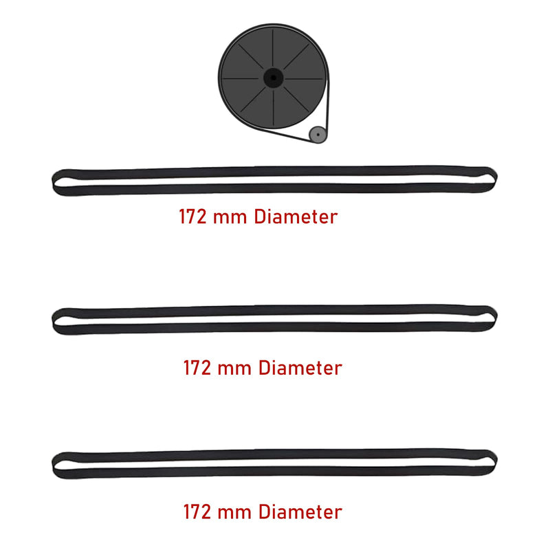 [AUSTRALIA] - 3 Pieces Turntable Belt Different Specifications Machine Recorder Rubber Belt for Repair Replacement Maintenance Most Kinds of Belt-Driven Turntables, 172MM 