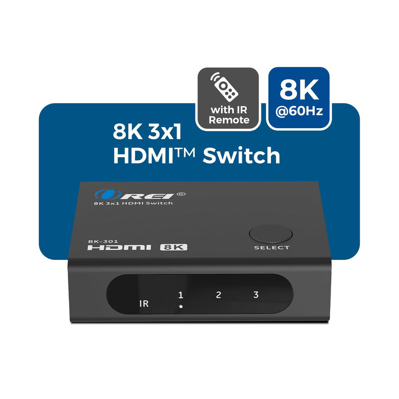 [AUSTRALIA] - OREI 8K HDMI Switch 3 in 1 Out – HDMI 2.1 Switch with Remote – 48Gbps 8K@60Hz 4K@120Hz 4K@165Hz – HDCP 2.3 – hdmi Switch 4k 120hz for PS5 Xbox PC TV 3x1 8K HDMI Switch 