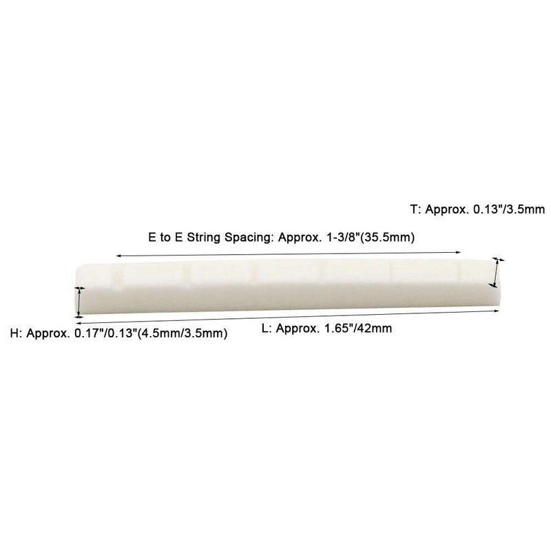 [AUSTRALIA] - 6 String Electric Guitar Nut Flat Bottom Slotted Bone Nuts for Guitar Replacement Parts Accessories (42x3.5x4.5/3.5mm) 42x3.5x4.5/3.5mm 