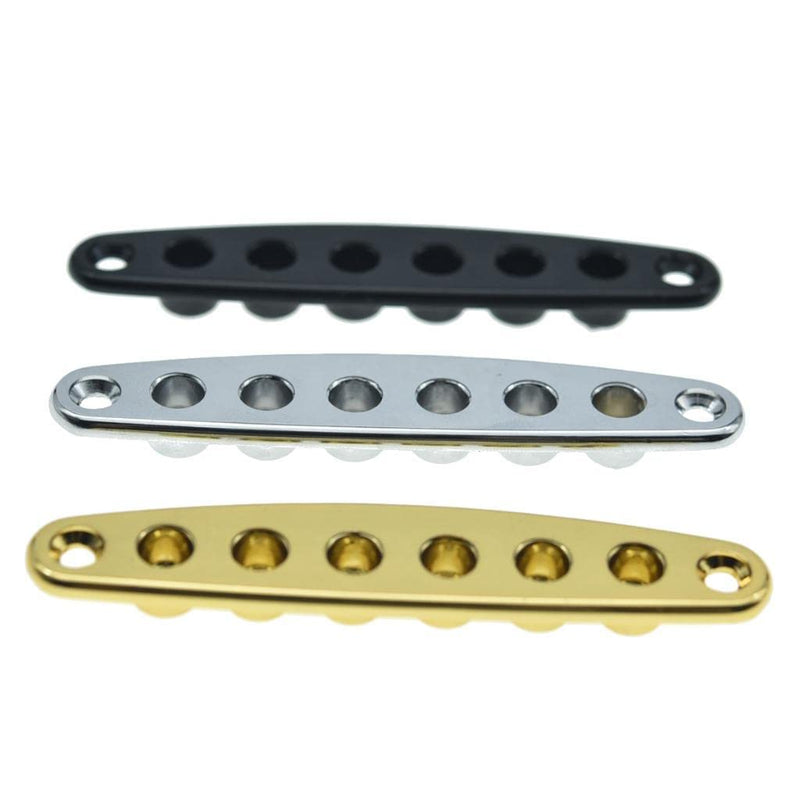 KAISH Guitar Bridge String Thru Body Ferrule Plate Guitar String Ferrules String Bushing Plate for Electric Guitar Black