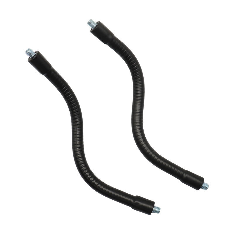 2 Pack Gooseneck, 8 Inch Flexible Arm, 1/4"-20 Male to Male | Metal Extension Tube, For Action Camera, Phone, Microphone, Tripod, LED Light, Black