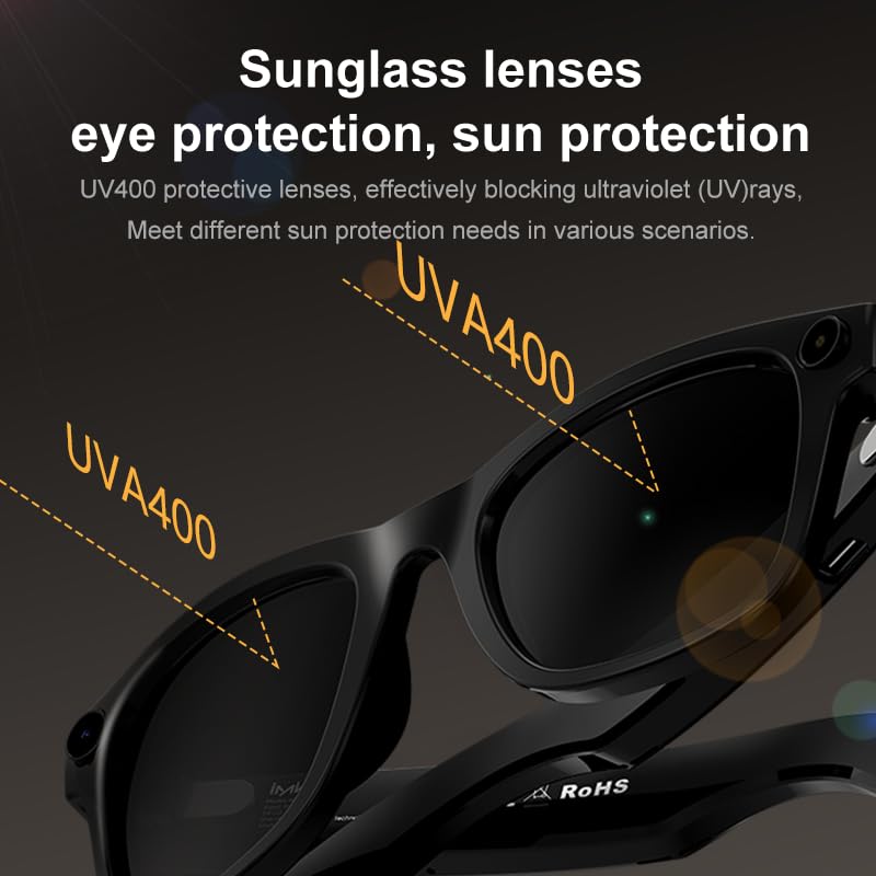 IMIKI AI Smart Glasses, Green | 8MP Camera, UV400 Lens, IP54 Waterproof, 410mAh Battery, 64.45g Lightweight