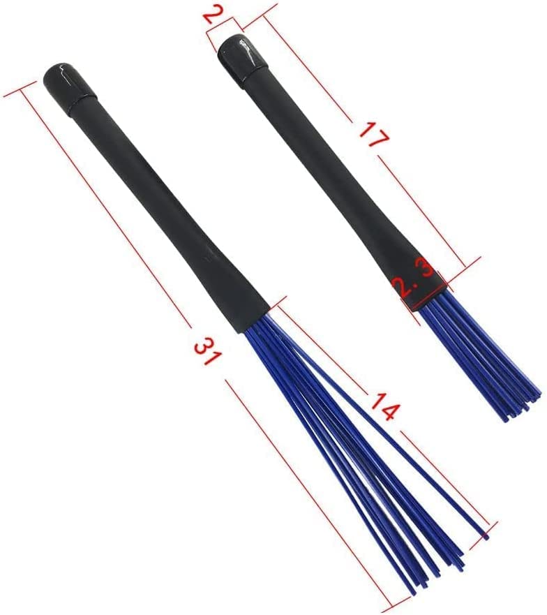 2Pair Drum Brushes Set Jazz Nylon Brushes, Retractable Drum Wire Sticks Brushes for Rock Band, Cajon, Jazz Folk Drummer 2Pair Drum Brushes