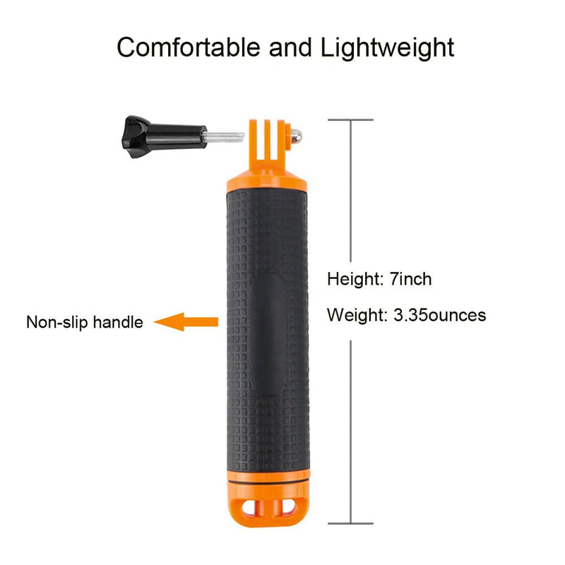 Waterproof Floating Hand Grip Handle for GoPro Hero 12 11 10 9 8 7 6 5 4 Session 3+ 2 1 Fusion Max Black Silver Action Cameras