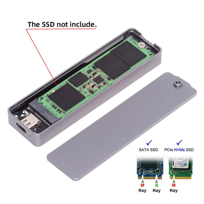 Cablecc 20Gbps USB4 Type-C USB3.2 to M.2 NVME M-Key NGFF SATA SSD PCBA Enclosure 2280/2242/2230mm Adapter RTL9220 Chipset 20Gbps(22x80mm)