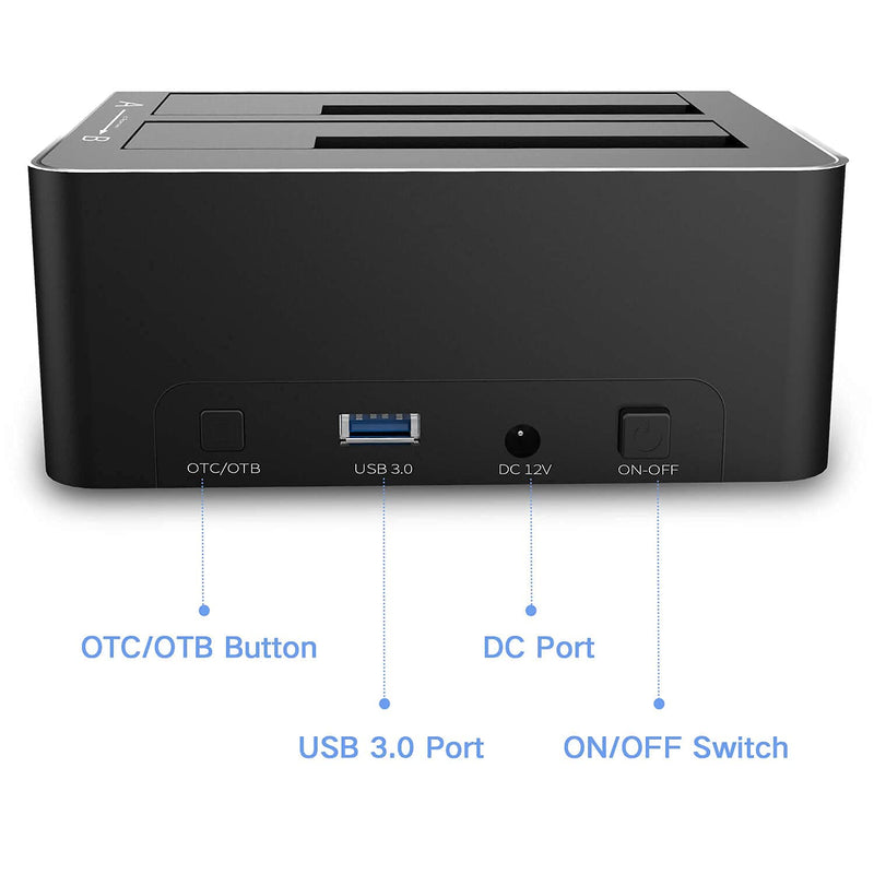 RSHTECH 3.5inch USB 3.0 to SATA External Hard Drive Enclosure+SATA Dual Bay Hard Drive Docking Station