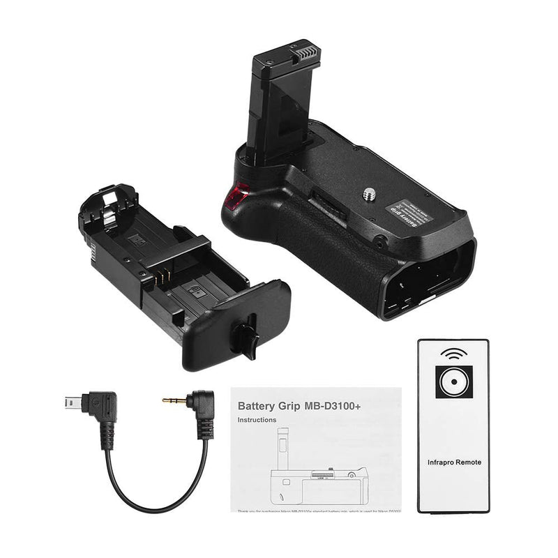 Andoer Vertical Battery Grip Holder for Nikon D5300 D3300 D3200 D3100 DSLR Camera EN-EL 14 Battery Powered with IR Remote Control
