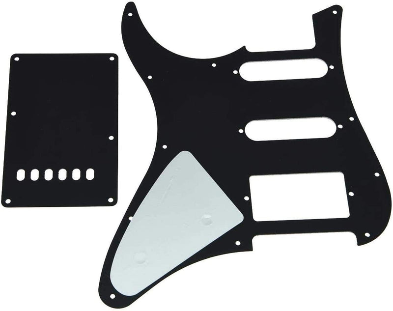 Dopro Guitar HSS Pickguard and Tremolo Trem Cover Back Plate fits Yamaha PACIFICA Guitar Black 3 Ply