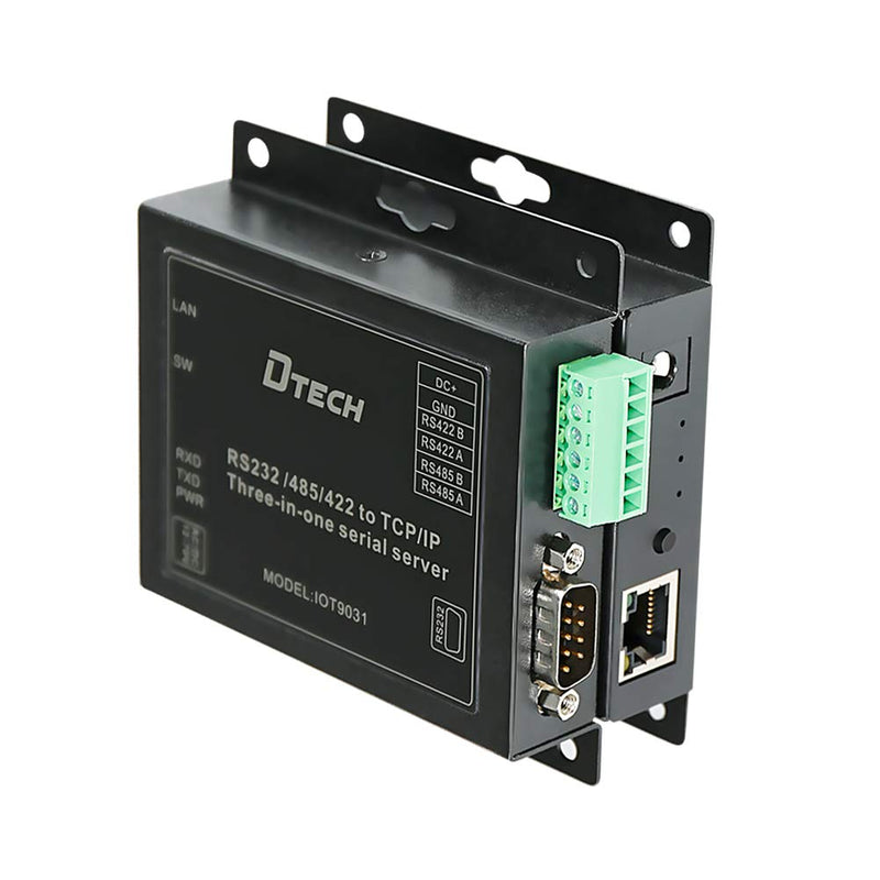 DTECH Serial to Ethernet Converter Adapter RS232 RS422 RS485 to TCP IP Device Server Supports DHCP DNS Modbus RTU/TCP 10/100M Power Over Ethernet POE
