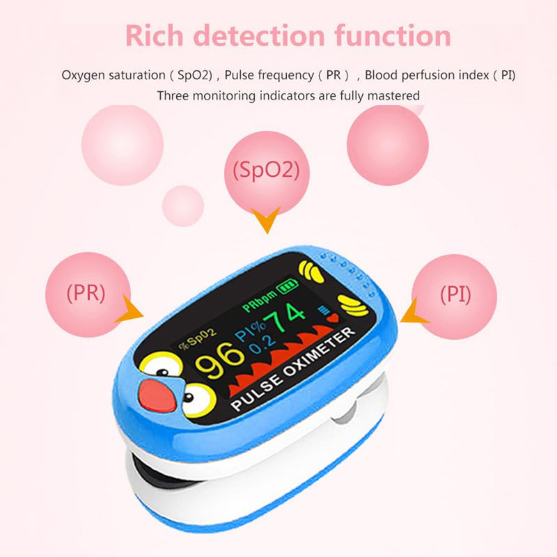 [AUSTRALIA] - Pulse Oximeter Finger Oximeter for Children with TFT Display - Portable Finger Clip SpO2 Monitor for Measuring Blood Oxygen & Heart Rate | Fast Results in 3-5 Seconds (Blue) blue 