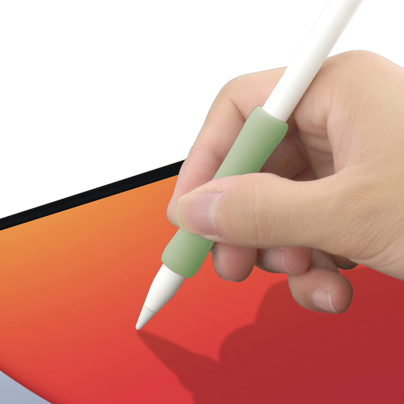 ProElife 2-Pack Ergonomics Grip Holder Silicone Protective Sleeve Cover for Apple Pencil 2nd 2021 & 1st Generation iPad Pro 11'' 12.9'' 2021/2020/2018 Stylus Accessories Kits (Lavender/Green) Lavender/Green