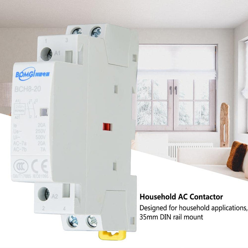 16A 2P DIN Rail AC Contactor, 220V/230V 60Hz DIN Rail Household AC Contactor 220V/230V 50/60HZ DIN Rail Household AC Contactor