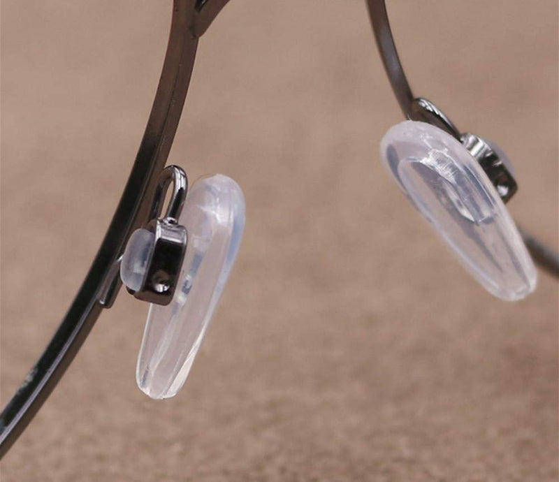 [AUSTRALIA] - Push-in Eyeglass Nose Pads,BEHLINE Soft Silicone Air Cushion Glasses Replacement Nosepad,14mm Air Chamber/Air Bag/Nose Piece,Anti-slip Nose Bridge Pads for Eye Glasses Sunglasses(Clear,5 Pairs) 