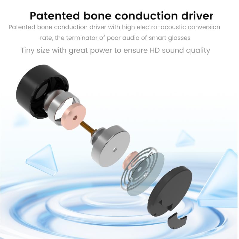 Bluetooth Cycling Glasses, Open-Ear Audio Sunglasses with Wind-Reducing Mic for Cycling, Running, Driving Nebula Blue