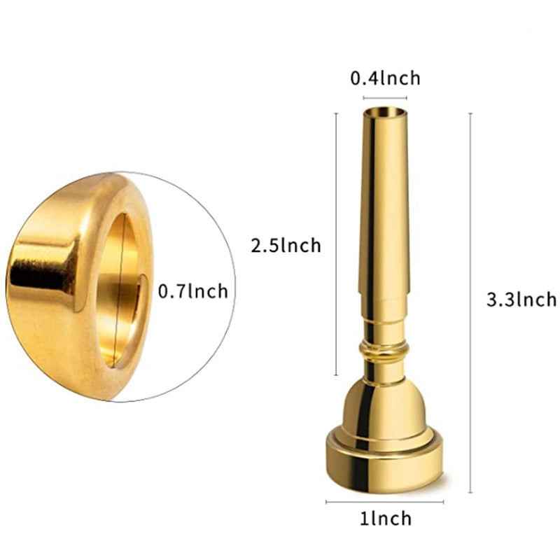 7C Trumpet Mouthpiece Brass Trumpet Mouthpiece Gold Plated Trumpet Mouthpiece Compatible with Beginners and Professionals Trumpet Accessories 7C