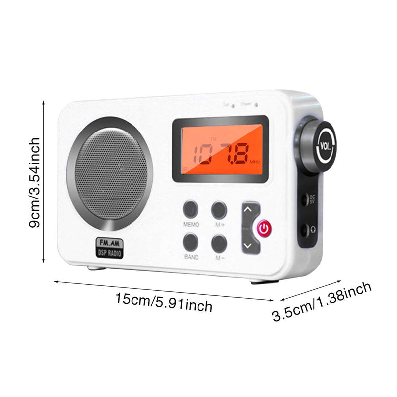 Radio - Shower Radio Speaker, AM/FM Radio with LCD Display, Portable Stereo Radio with Earphone Port for Home, Beach, Hot Tub, Bathroom