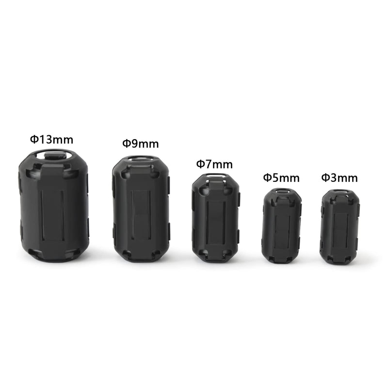 TOJOIN 10PCS Ferrite Bead Clip on Ferrite Core RFI EMI Noise Suppressor Ferrite Rings Cable Clip for Phone, TV, Speaker, USB Radio, Audio Equipment 9mm Inner Diameter Black 9mm-10pcs