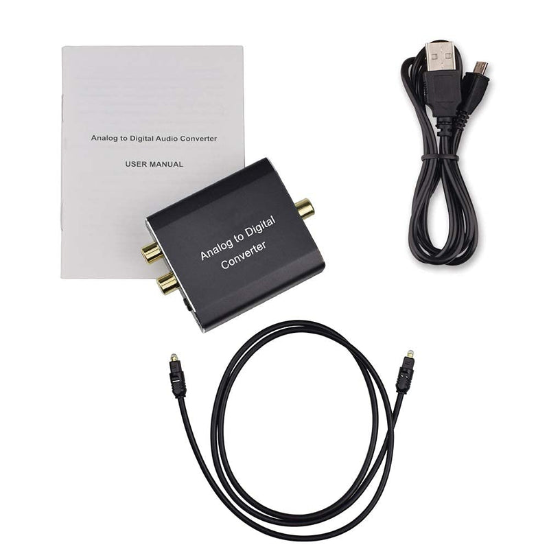 [AUSTRALIA] - Analog to Digital Audio Converter,Hdiwousp Aluminum RCA to Optical with Optical Cable, Stereo L/R and 3.5mm Jack to Digital Toslink Coaxial Audio Adapter Compatible with PS4 Xbox HDTV DVD Headphone 
