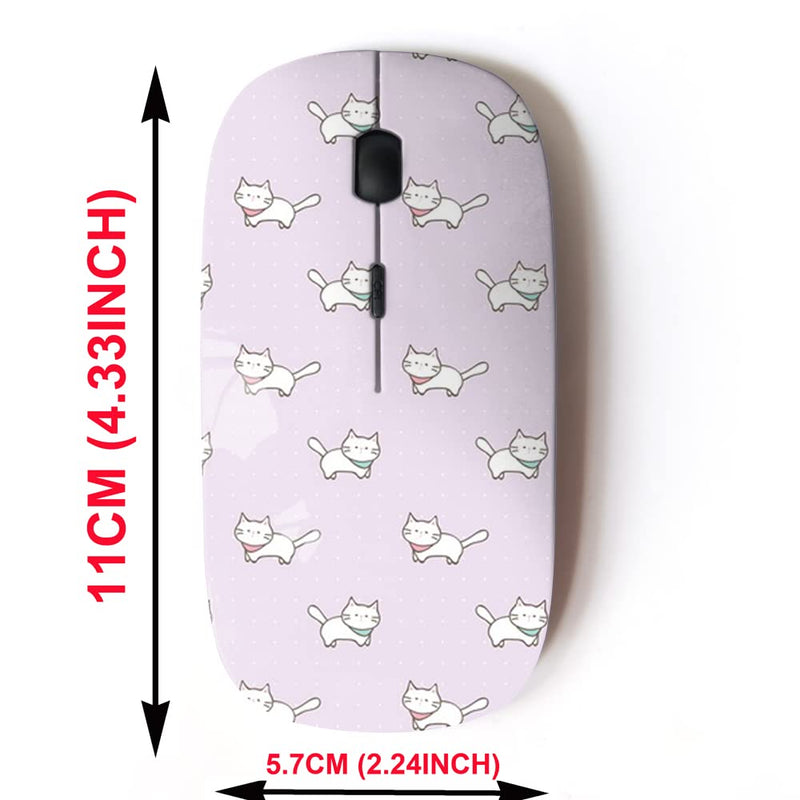 2.4G Wireless Mouse with Cute Pattern Design for All Laptops and Desktops with Nano Receiver - Cartoon Pink cat
