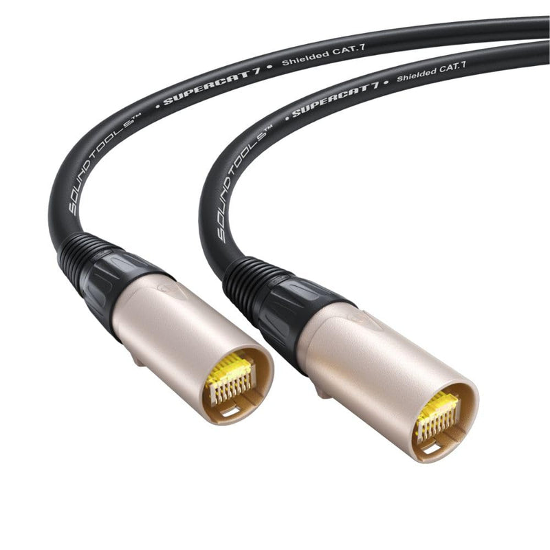 SuperCAT 7 Shielded EtherCON Cable (3 feet, Black) | Flexible Polyurethane Jacket, Neutrik Connectors, 10Gbps Speed, CAT7 Standard 3 feet
