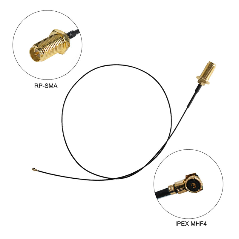 2 x 6dBi 2.4GHz 5GHz Dual Band WiFi RP-SMA Male Antenna | With 2 x 35CM RP-SMA IPEX MHF4 Pigtail Cable, Sturdy Plastic Case, Stable Signal Quality, For M.2 NGFF WiFi WLAN Card