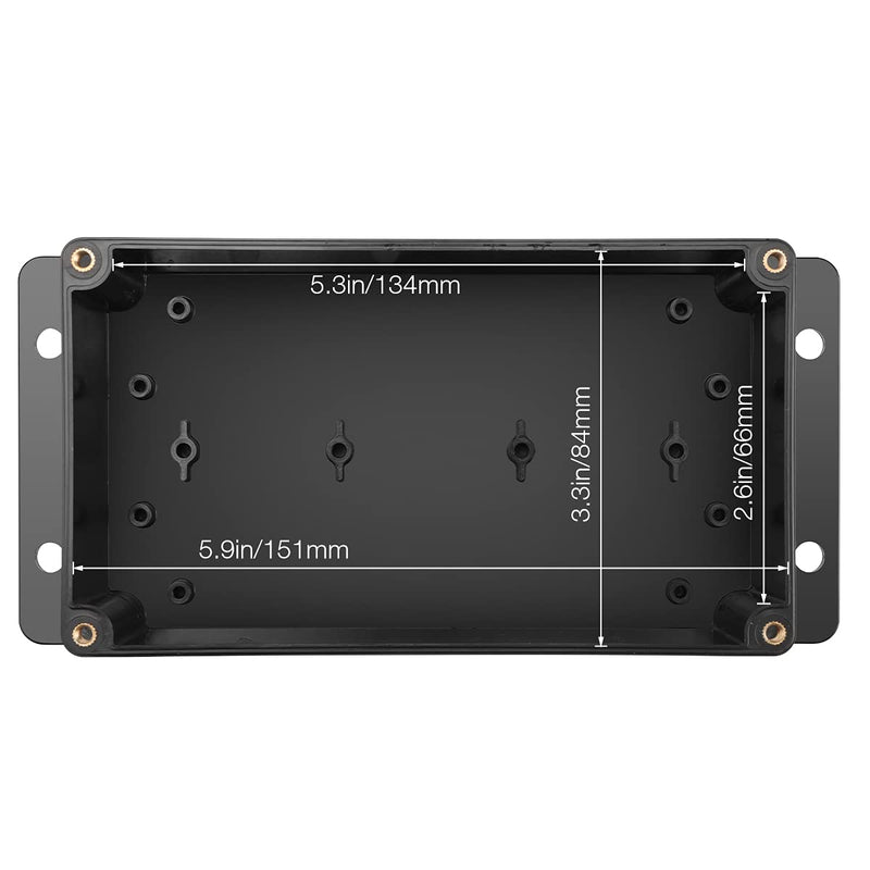 Therlan Junction Box Black Waterproof Electronic Housing Plastic, IP65 Junction Box ABS Housing Junction Box Surface-Mounted Distribution Box Outdoor Waterproof Distribution Box Black (158 x 90 x 60 158 x 90 x 60 mm