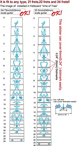 Jockomo Vine of Tree (White Pearl) Guitar Inlay Sticker white pearl