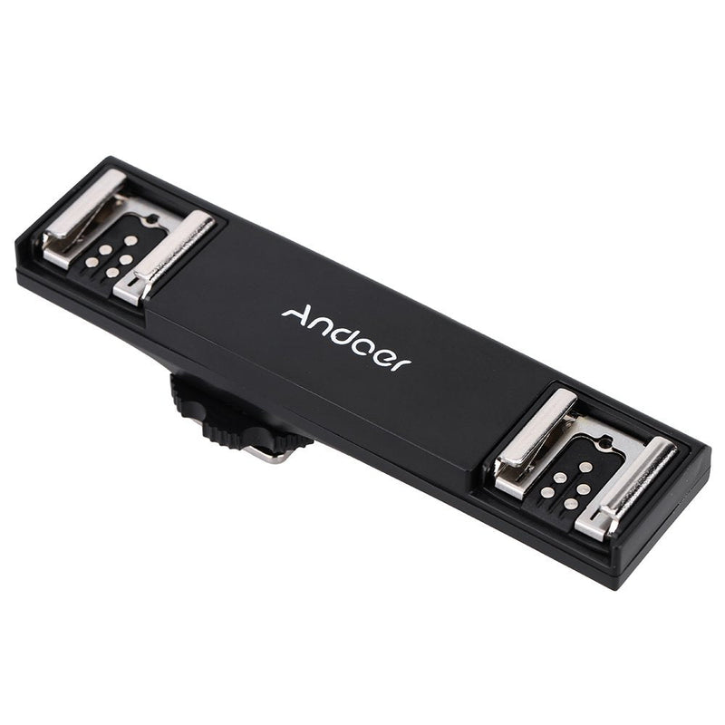 [AUSTRALIA] - Andoer Dual Hot Shoe Flash Light Speedlite Bracket Splitter for Canon 7DII 70D 5DR 5DRS 5DIII 6D DSLR Camera Camcorder 