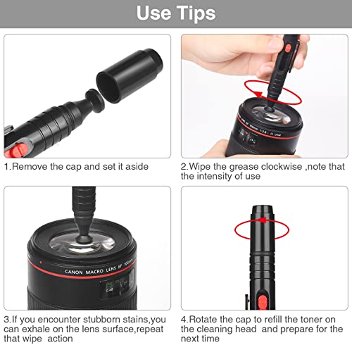 17-in-1 Camera Cleaning Kit for DSLR Cameras (Canon, Nikon,Sony), with Air Blower/Cleaning Pen/Detergent/Cleaning Cloth/Lens Brush/Carry Case 17-in-1