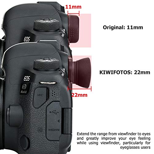 Long Soft EF Eyecup Eyepiece Viewfinder & Microfiber Padded Hand Strap for Canon EOS Rebel T7 T6 T5 T8i T7i T6i T6s T5i SL3 SL2 90D 80D 70D 77D 60D 5D 5D Mark II 6D 6D Mark II & More Canon Cameras