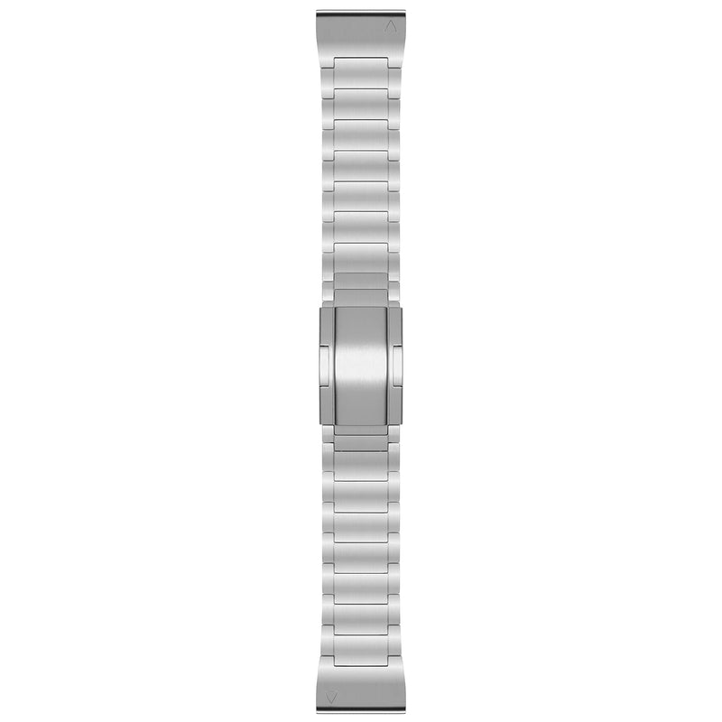 LDFAS Fenix 8/7X/6X/5X Plus Band, 26mm Titanium Metal Quick Release Easy Fit Watch Strap with Double Button Clasp Compatible for Garmin Fenix 7X Pro/6X Pro/5X Plus/Enduro 3/tactix 7 Bands Silver