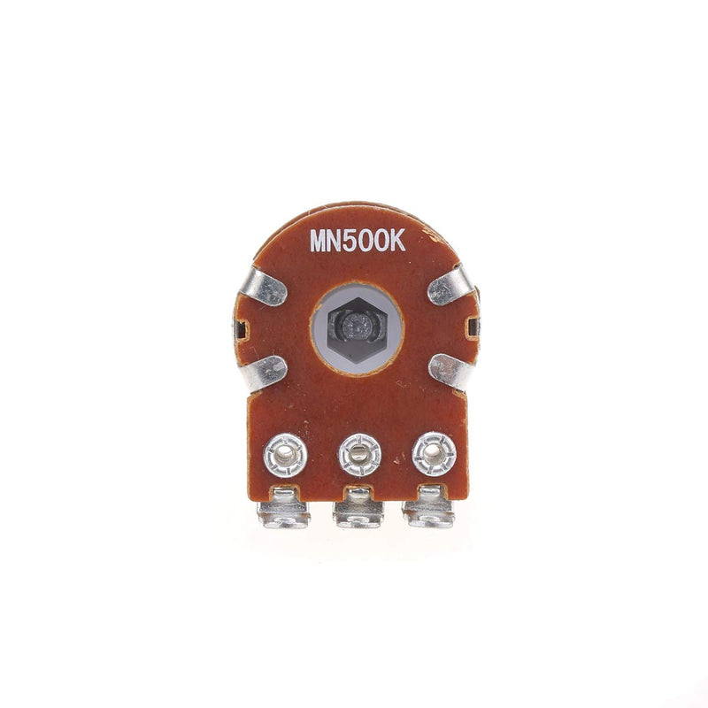 Musiclily Pro Aluminium Mini Metric Sized Blend Pots MN500K Dual Balance Potentiometers with Center Detent for Guitar (Set of 2)
