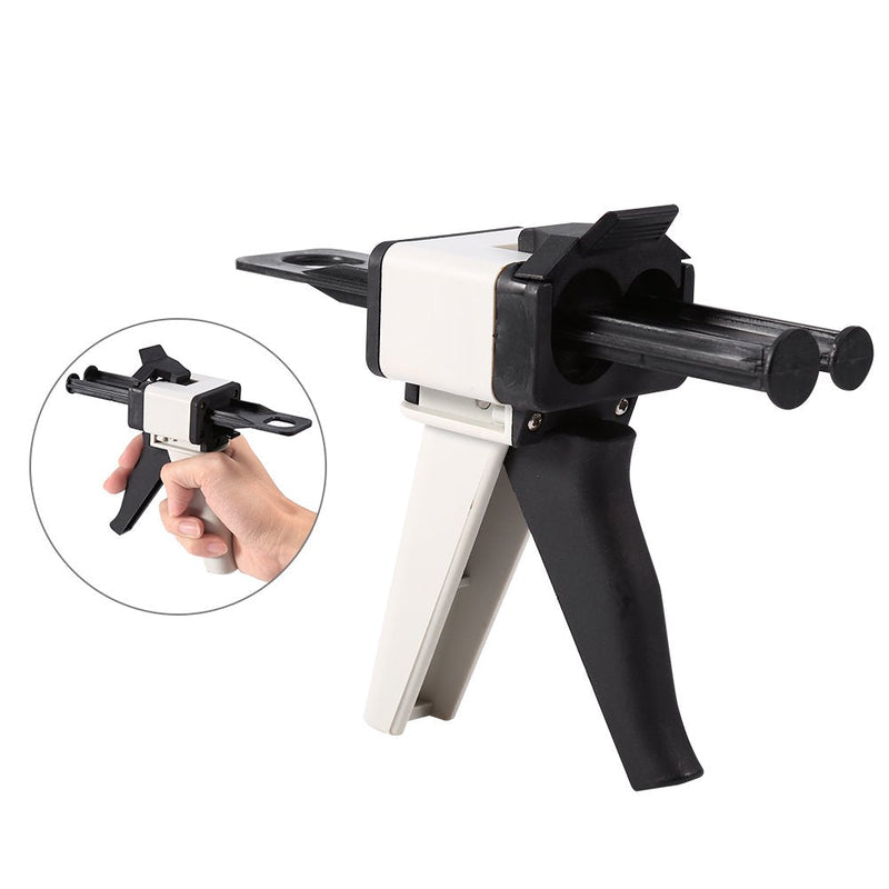 Impression Mixing Dispenser, Dental Supply Gun, Dental Caulking Gun 2:1, Impresion 1:1 Impression Mixing Dispensing Gun, Silicone Dispenser Gun for 50ml Silicone
