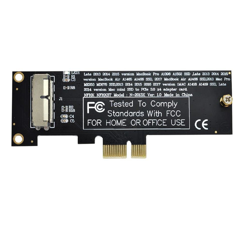 Cablecc PCI Express PCI-E 1X to 12+16Pin 2013-2017 Mac Pro Air SSD Convert Card for A1493 A1502 A1465 A1466 Black PCI-E 1X
