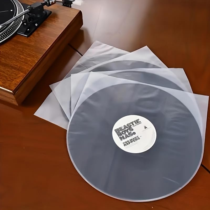 10pcs 12" Vinyl Record Sleeves, Anti-Static Polyethylene Protective Bags for LPs, 12.04 x 12.12 Inches Thick Clear Outer Sleeves, Smooth Texture Dust-Proof Cover for Record Storage and Preservation
