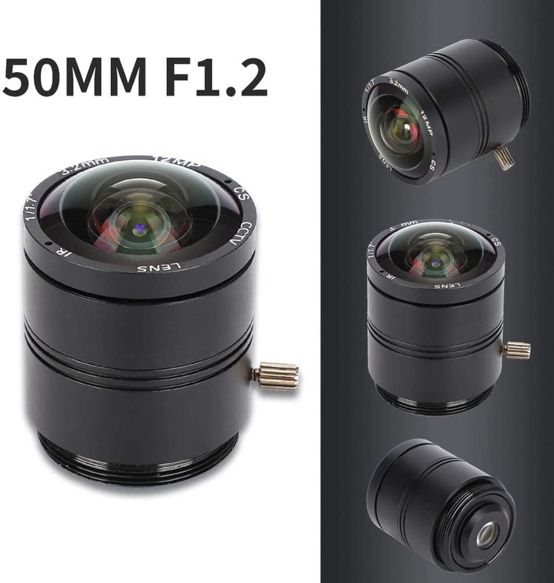 [AUSTRALIA] - 3.2mm 12MP F1.2 HD CCTV Lens, 3.2mm 12MP F1.2 Professional CS Mount Security Surveillance Camera Fixed Length Lens for CCTV Camera Lens 