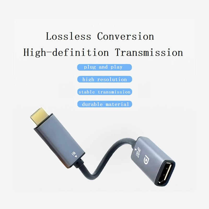 HDMI to DisplayPort Adapter 4K@60Hz High Speed HDMI Male to DP Female Converter Cable Compatible for PC Graphics Card Laptop Mini NS PS5/4 Xbox One/360