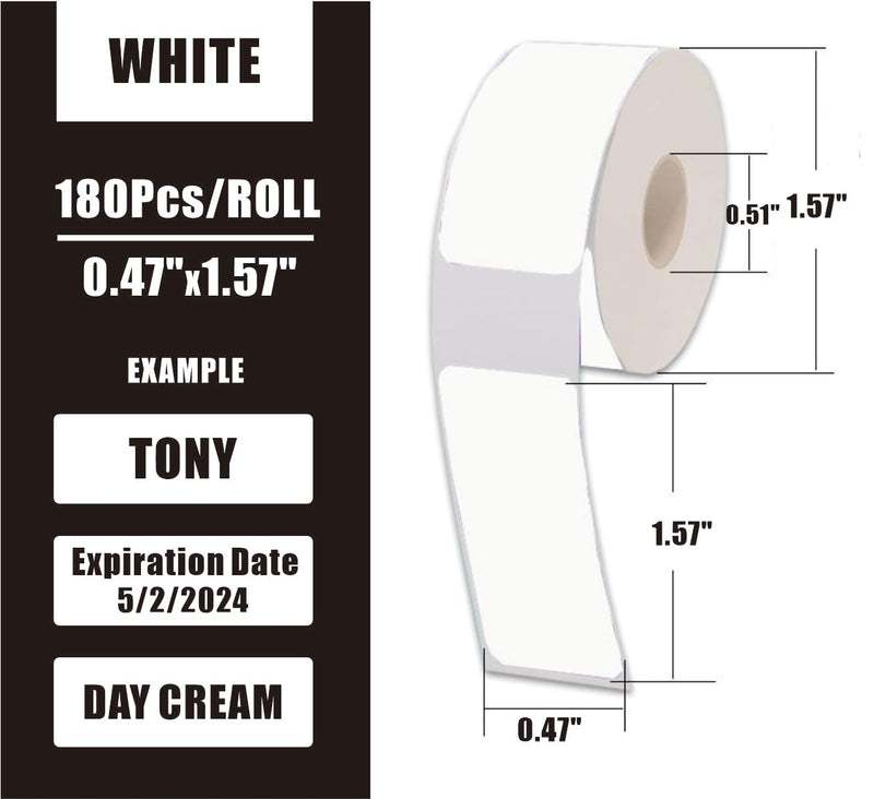 [AUSTRALIA] - D30 Label Tape, 540 Labels 12x40mm White Thermal Label Paper for Phomemo D30 Labels Tape Printer Maker Tape Refill Replacement for Print Master D30 Labels Refill 12mm x 40mm (0.47 x 1.57 Inch) White 12 X 40 Mm White 3 Rolls 