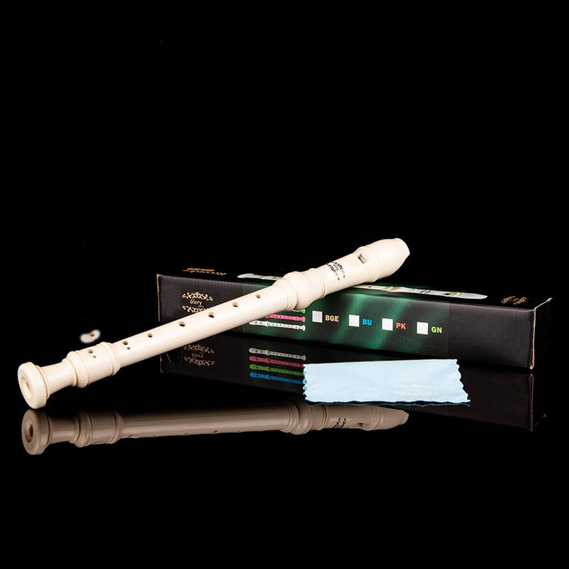Glory Soprano Recorder Instrument for Beginner, German Fingering C Key Recorder Instrument,Beige Beige