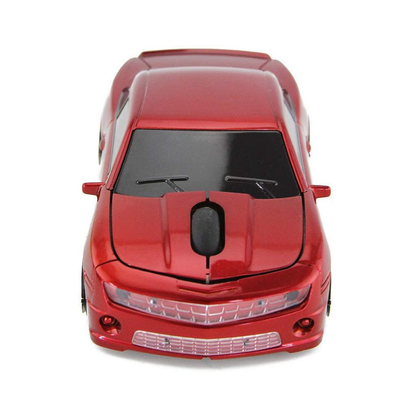 ECOiNVA for Wireless Sports Car Mouse Desktop Laptop Computer Optical Mouse Mice AAA Battery Nano USB 2.4GHz (Red) Red