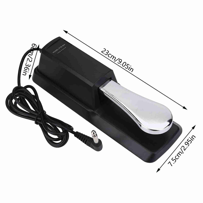Sustain Pedal, 1/ 4in Jack Digital Piano Foot Pedal Mat for Electronic Organ, Electric Piano, Synthesizer, Midi Keyboard