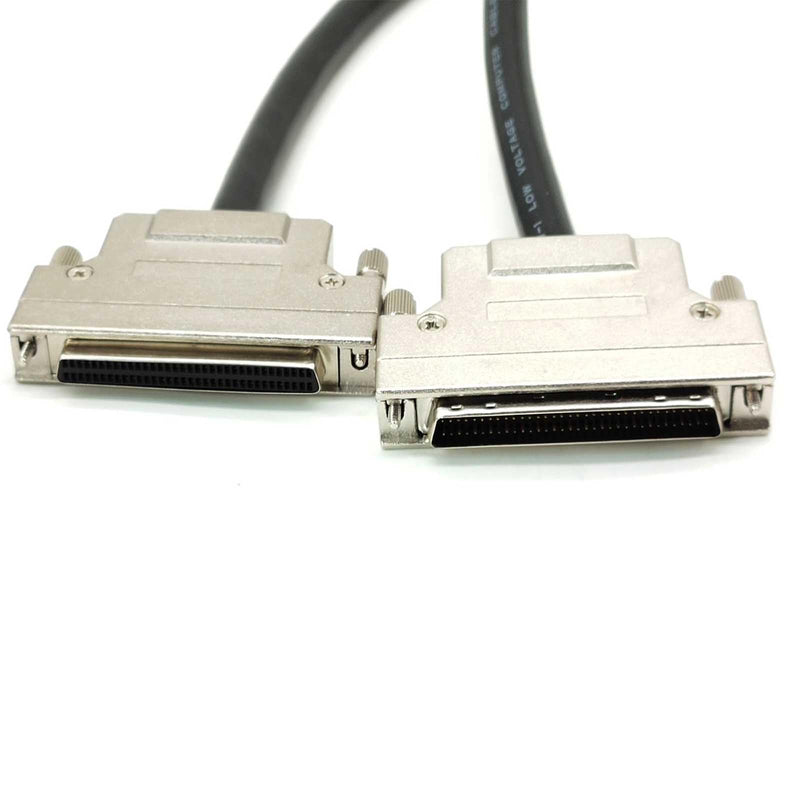 SCSI 68Pin Data Extension Cable HPDB 68Pin Male to Female Straight Double Layer Aluminum Foil Shielding Cable for Legacy Servers, Drives, and Scanners AWG28 2Meter