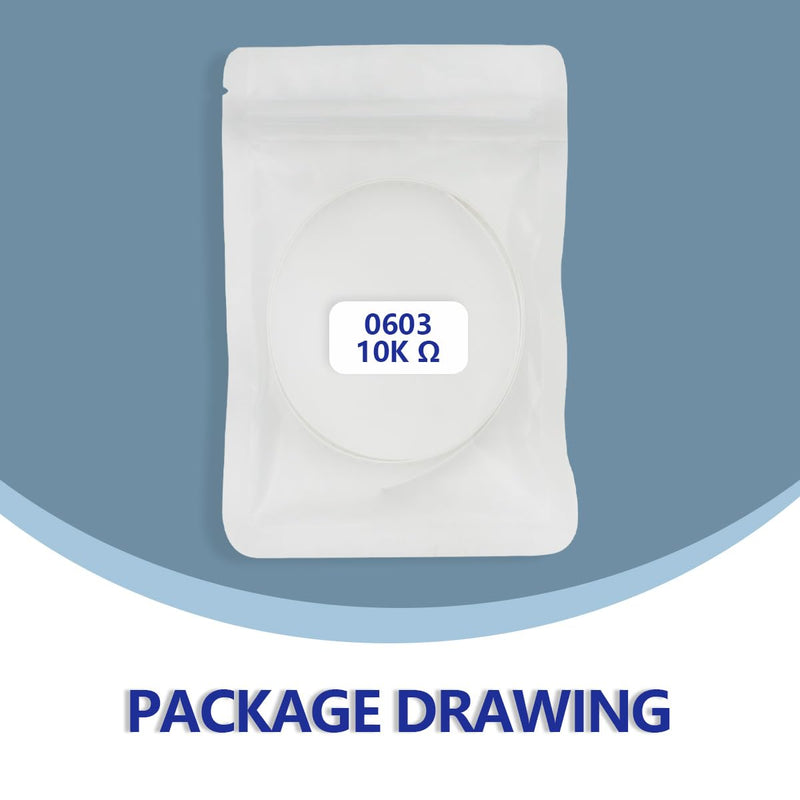 Innfeeltech 150pcs High Quality SMD Resistor Kit 0603 1/10W 10K Ω ± 1% 10KΩ