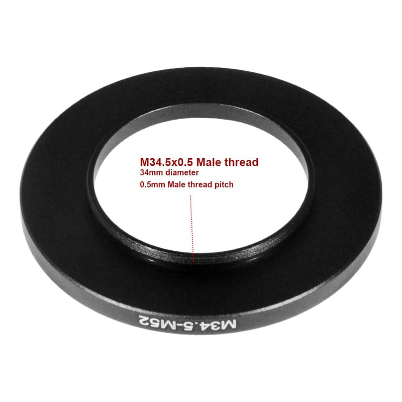 [AUSTRALIA] - M34.5x0.5 Thread Pitch Male to M52x0.75 Female Thread Adapter Step-Up Ring for El-Nikkors 4/50mm 