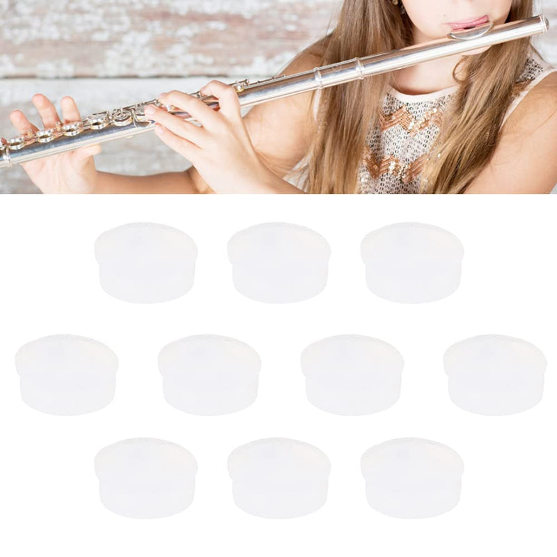 [AUSTRALIA] - Flute Key Cover, 7x2.5mm Flutes Repair Part, 10Pcs Soft Rubber Open Hole Plug Flutes Repair Parts Musical Instrument Accessories for Most Types of Flute(Transparent) 