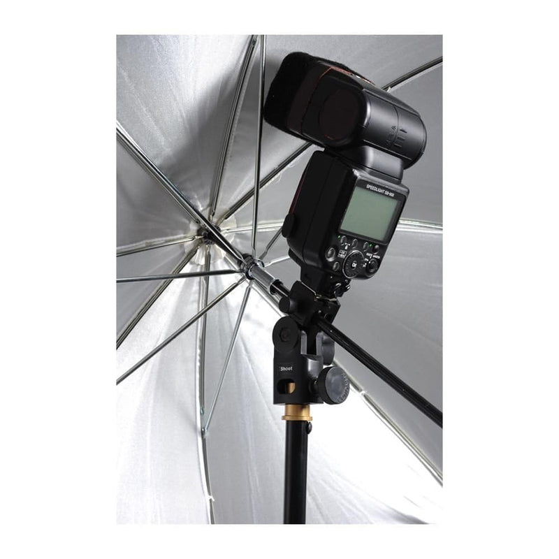 [AUSTRALIA] - Hot Shoe Mount Speedlite Flash Support Photo Studio Umbrella Holder Bracket, Bottom with 15.8mm Hole for Speedlite Flash Trigger with Cold Foot & Studio Light Stand Tripod Head 